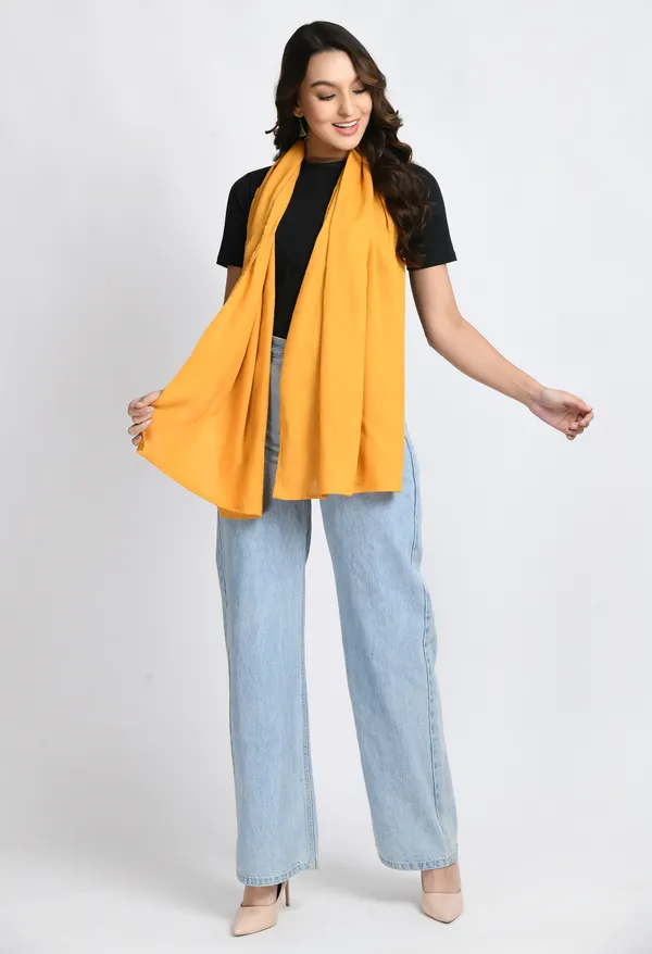 Mustard_Yellow_Rayon_Printed_Scarf_For_Women_&_Girls