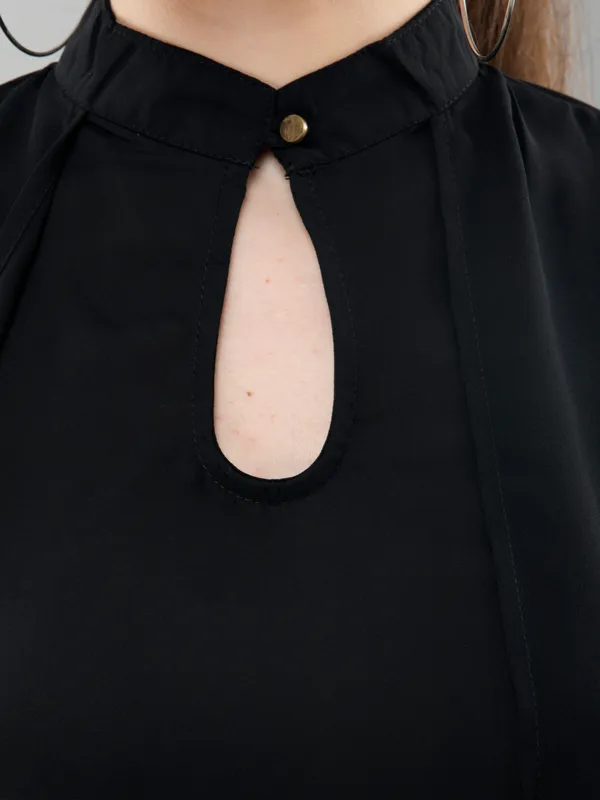 Black_Layered_Classy_Puff_Sleeves_Ban_Collared_Georgette_Blouse_Top