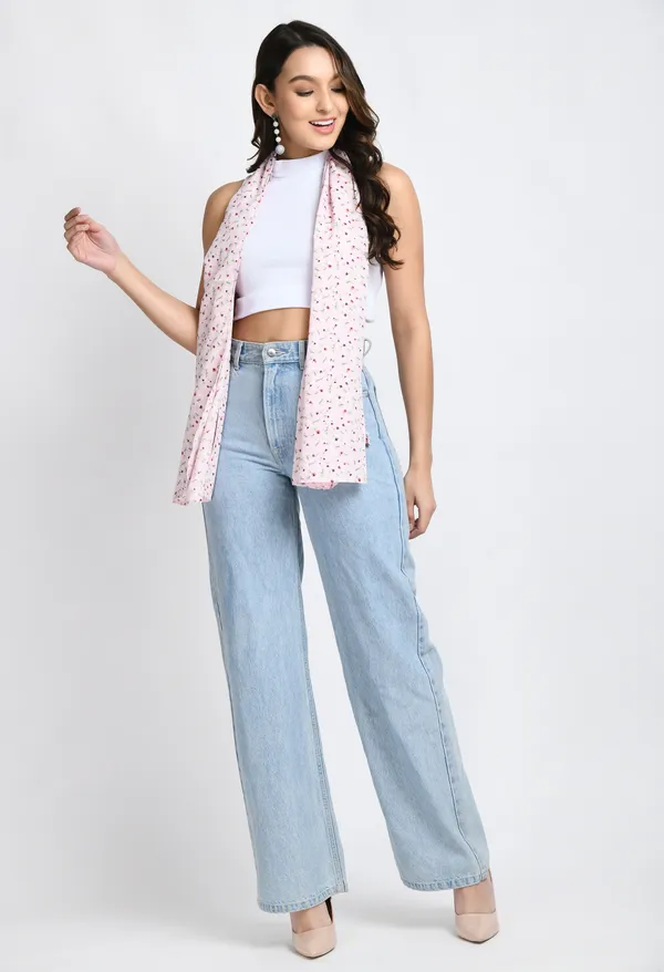 Pink_Crepe_Printed_Scarf_For_Women_&_Girls