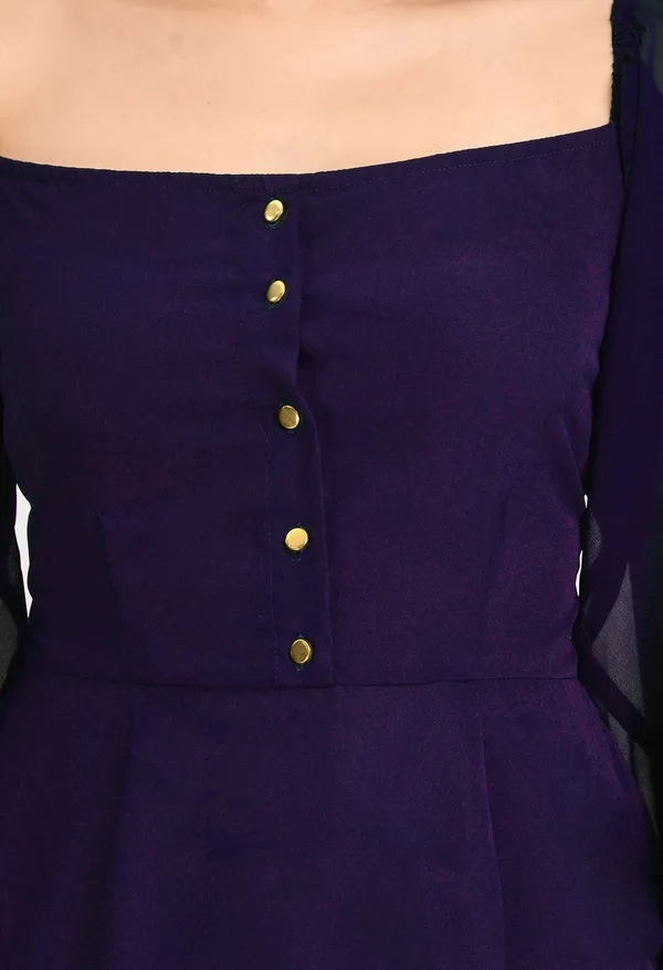 V&M_Purple_Front_button_full_Sleeve_Shift_Dress_For_Women