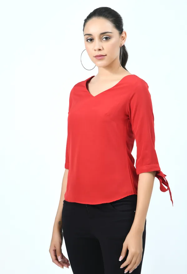 Red_Cayenne_Crepe_Top_For_Women