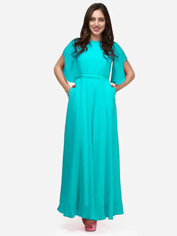 Sea_Green_Solid_Gown_For_Women