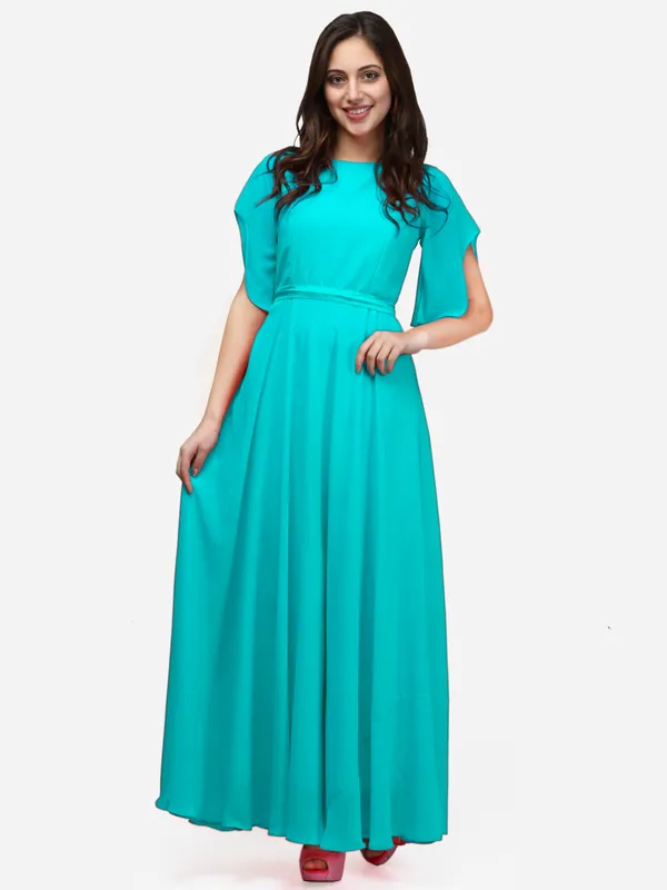 Sea_Green_Solid_Gown_For_Women
