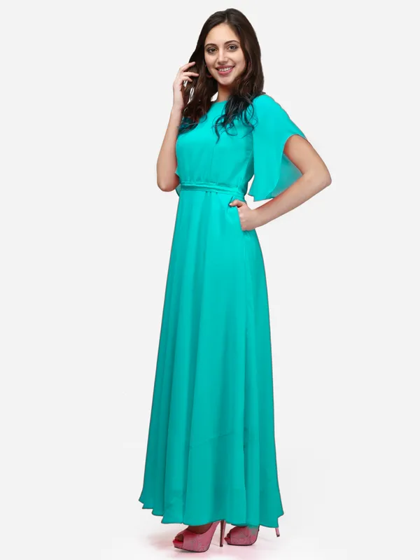 Sea_Green_Solid_Gown_For_Women