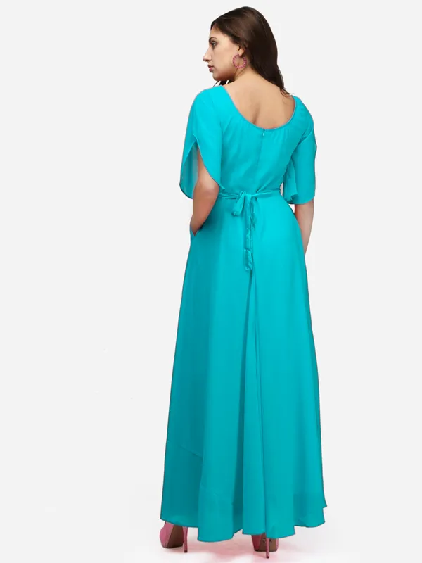 Sea_Green_Solid_Gown_For_Women