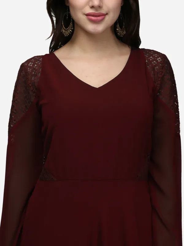 Brown_V-Neck_Full_Sleeves_Long_Maxi_Gown