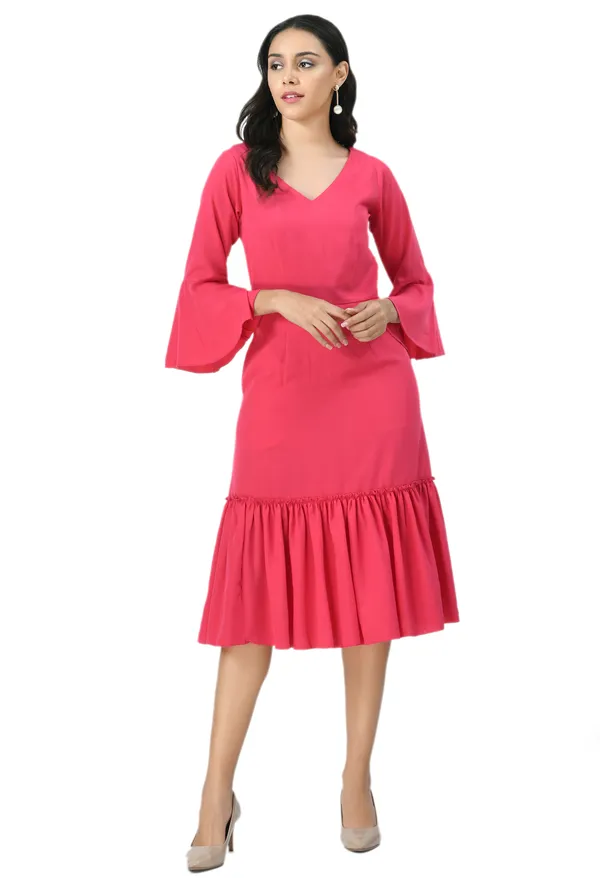 Pink_Crepe_Drop-Waist_Midi_Dress