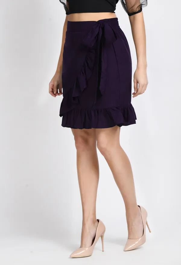 V&M_Women's_Purple_Wrap_Solid_Skirt