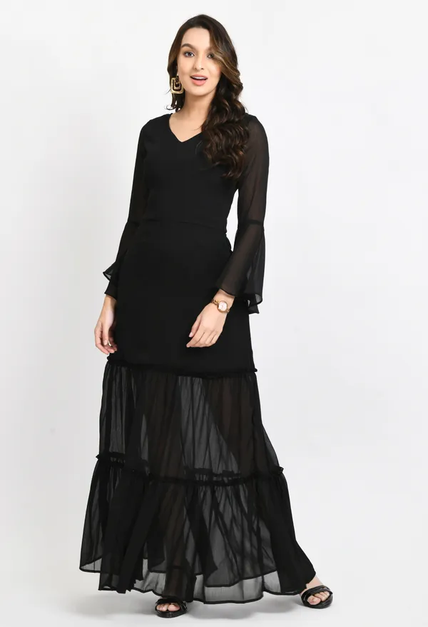 Black_Chiffon_A-Line_Tiered_Maxi_Dress