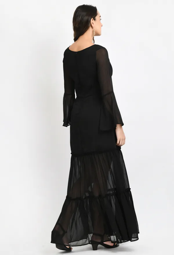 Black_Chiffon_A-Line_Tiered_Maxi_Dress