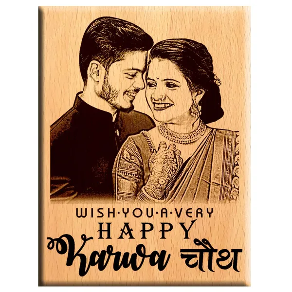 Multicolor_Personalized_Engraved_Wooden_Photo_Frame_Karwa_Chauth_Special_Gift_For_Husband/_Wife_(7_X_5_In)