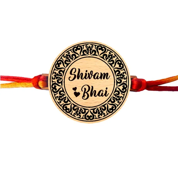 Multicolor_Personalized_Engraved_Wooden_Rakhi_With_Thread_(1.75_X_1.75_In)