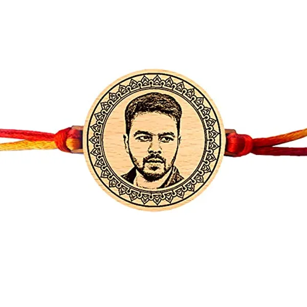 Multicolor_Personalized_Engraved_Wooden_Rakhi_With_Thread_(1.75_X_1.75_In)