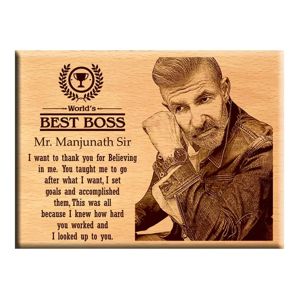Yellow_Personalized_Engraved_Wooden_Tabletop_Rectangular_Photo_Plaques_Gift_For_Boss_In_Office_Male/_Female_(9_X_7_In)
