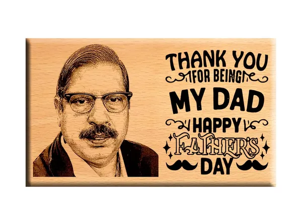Yellow_Customized_Wooden_Engraved_Photo_Frame/_Plaque_Gifts_For_Father_(6_X_4_In)