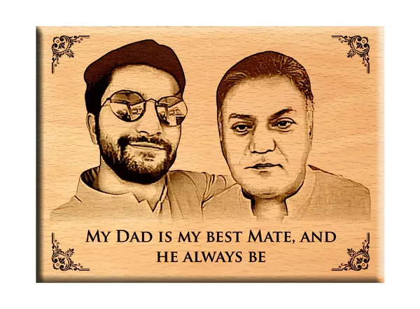 Yellow_Customized_Wooden_Engraved_Photo_Frame/_Plaque_Fathers_Day_Gifts_(8_X_6_In)