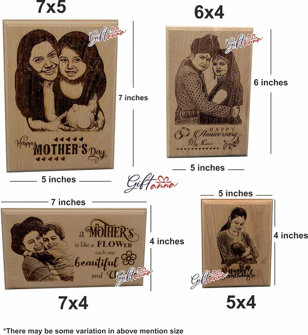Yellow_Customized_Wooden_Engraved_Photo_Frame/_Plaque_Fathers_Day_Gifts_(8_X_6_In)