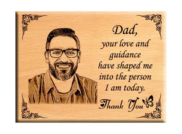 Yellow_Customized_Wooden_Engraved_Photo_Frame/_Plaque_Fathers_Day_Gifts_(9_X_7_In)