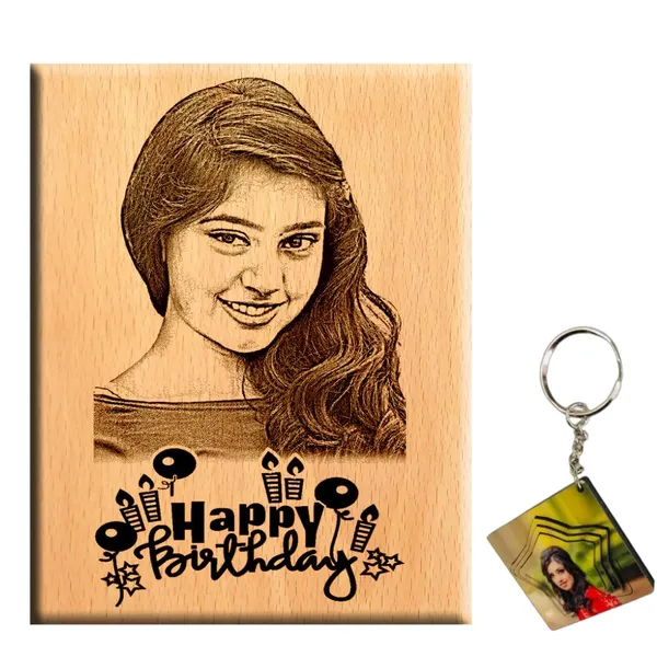 Yellow_Customized_Gifts_For_Men_Birthday_Special_Unique_Engraved_Photo_Frame/_Plaque_&_Keychain_(12_X_9_In)