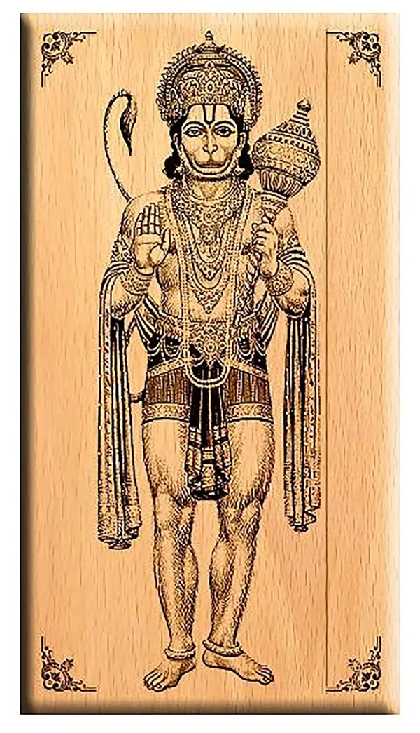 Brown_Lord_Hanumaan_Wooden_Engraved_Photo_Frame/_Idol_For_Home_And_Office_Temple/_Desk_(6_X_4_In)