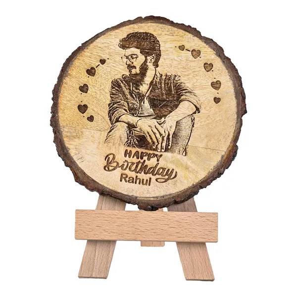 Multicolor_Customized_Engraved_Natural_Slice_Wooden_Photo_Frame_With_Wood_Stand