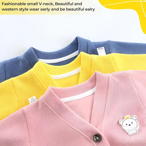 Yellow_Woollen_Knitted_Front_Button_V-Neck_Shape_Full_Sleeve_Sweater_For_Kids