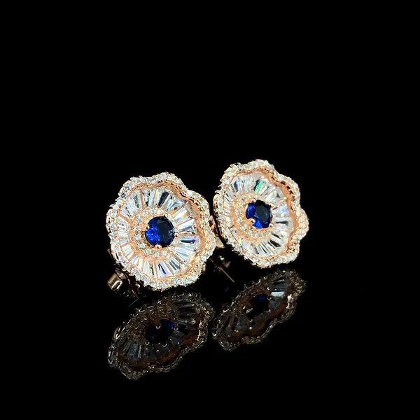 Midnight_Blue_Floral_Spark_Cz_Earrings