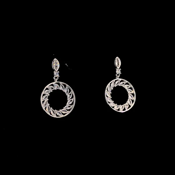 Sterling_Silver_Leaf_Motif_Circle_Drop_Earrings