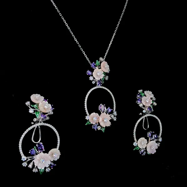 Floral_Carved_Stone_Pendant_&_Earrings_Set