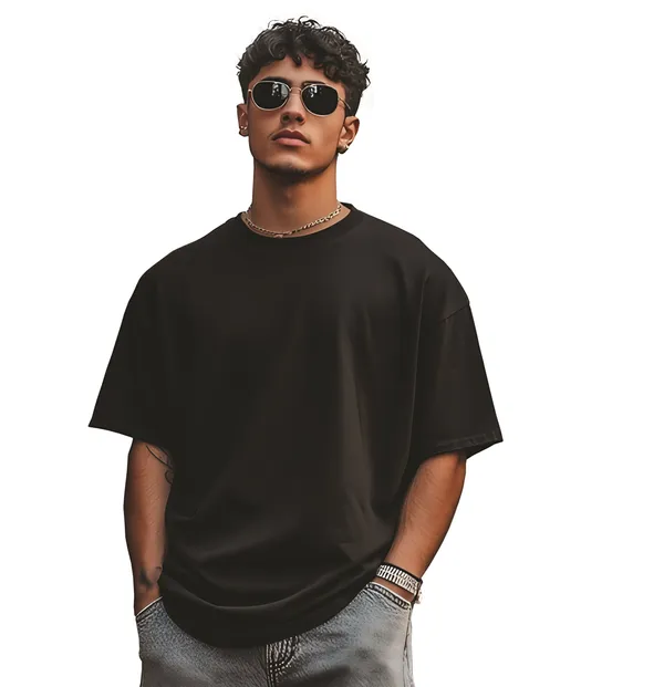 Black_Terry_Cotton_Oversized_Tshirt_Trendy_Cartoon_Streetwear_Style_240_GSM_Premium_Print_For_Men