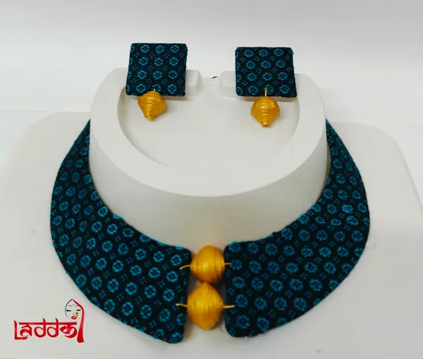 Sky_Blue_&_Gold_Eco_Friendly_Handcraft_Choker_Set__Push_Premium_For_Women