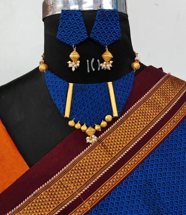 Navy_Blue__Eco_Friendly_Handcraft_Choker_Set__Push_Premium_For_Women