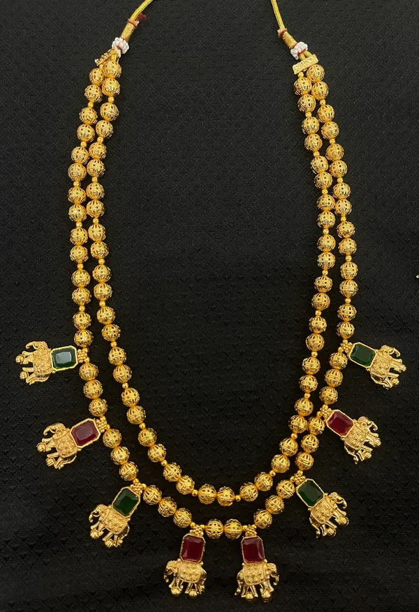 Gold_Ruby_Emerald_Red_&_Green_Stone_Handloom_Premium_&_Elegant_Long_Necklace_Set_For_Women_&_Girls