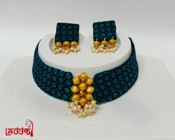 Teal_Gold_Eco_Friendly_Handcraft_Choker_Set__Push_Premium_For_Women