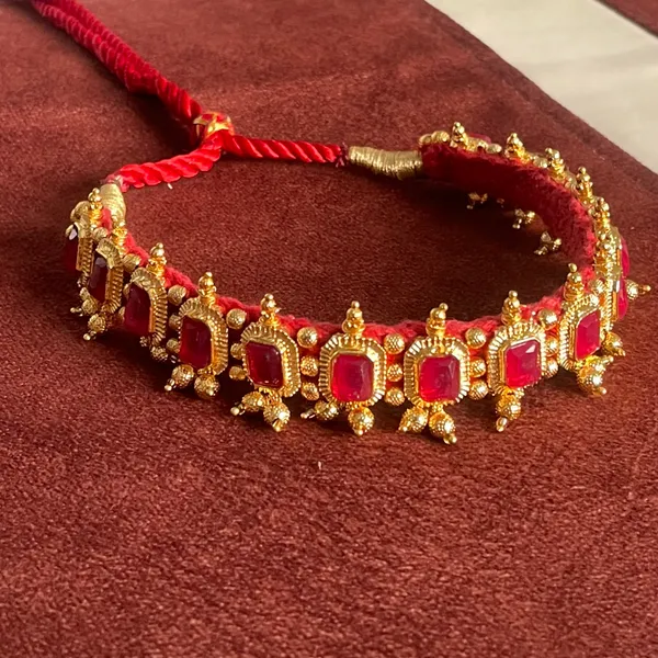 Gold_Ruby_Red_Stone_HandCraft_Choker_Set_Push_Premium_For_Women