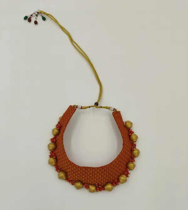 Orange__&_Yellow_Eco_Friendly_HandCraft_Choker_Set__Push_Premium_For_Women