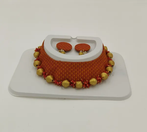 Orange__&_Yellow_Eco_Friendly_HandCraft_Choker_Set__Push_Premium_For_Women