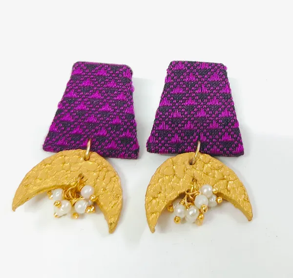 Pink_Eco_Friendly_HandCraft_Earring_Push_Premium_For_Women
