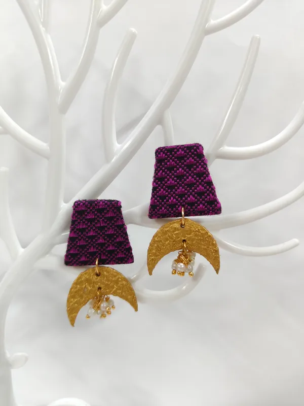 Pink_Eco_Friendly_HandCraft_Earring_Push_Premium_For_Women