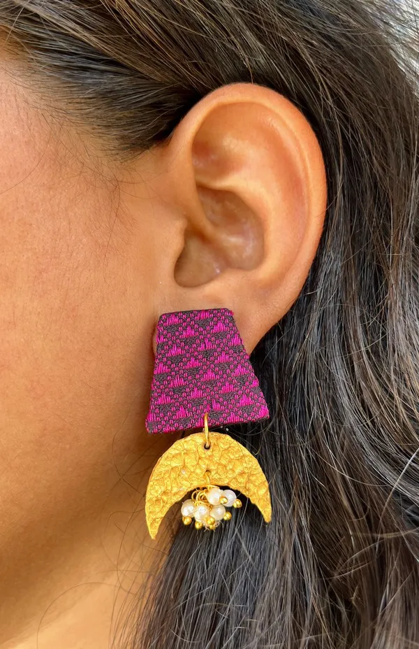 Pink_Eco_Friendly_HandCraft_Earring_Push_Premium_For_Women