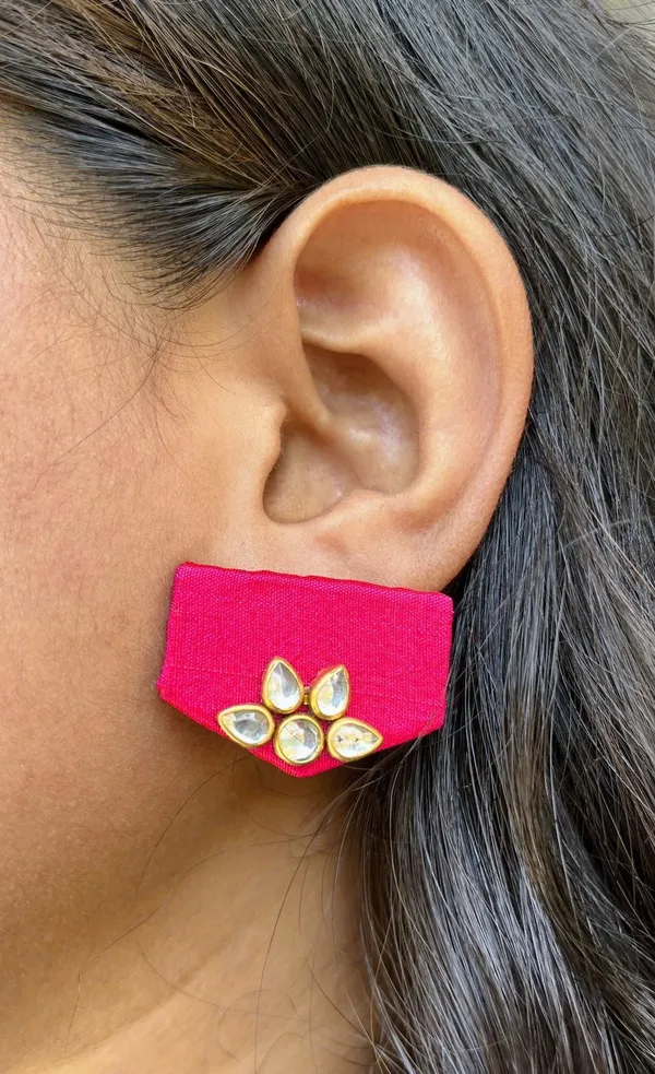 Pink_Fabric__Eco_Friendly_HandCraft_Earring_Push_Premium_For_Women