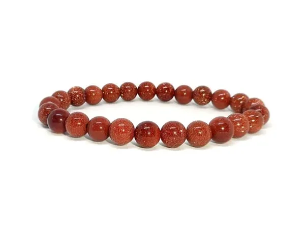 Sandstone_Bracelet__Natural_Goldstone_Crystal_Healing_Gemstone_Beaded_Bracelet_for_Men_&_Women__Energy,_Ambition_&_Confidence__Stretchy_Unisex_Bracelet__6mm/8mm_Beads