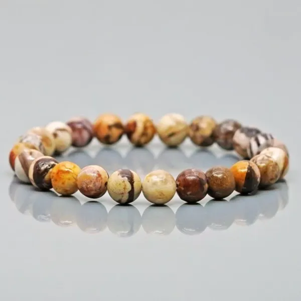 Peanut_Jasper_Gemstone_Bracelet__8mm_Natural_Beads,_Stretchable_Unisex_Healing_Crystal_Bracelet_for_Grounding_&_Emotional_Balance