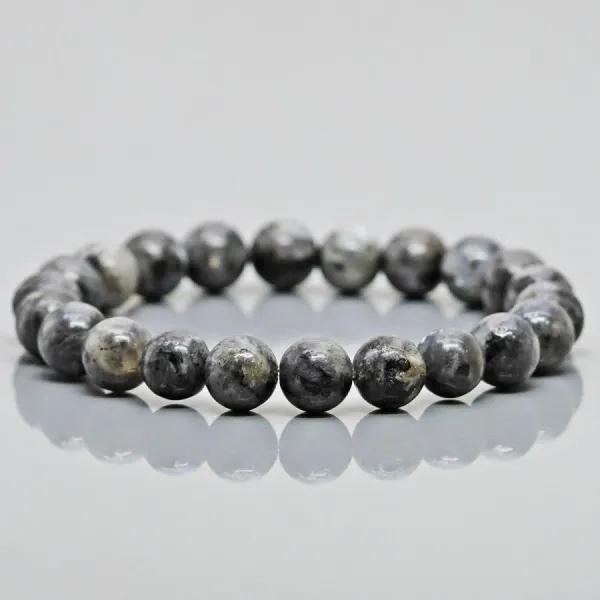 Larvikite_Gemstone_Bracelet__Natural_8mm_Beads,_Adjustable_Unisex_Healing_Bracelet_for_Grounding_&_Protection