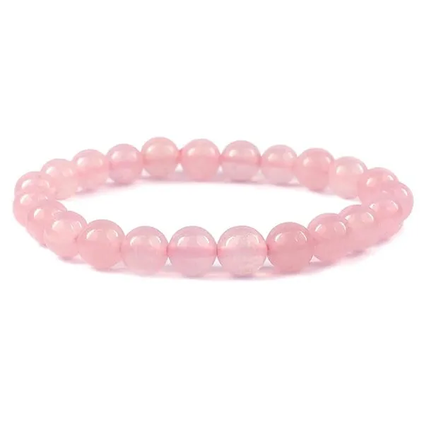 Premium_Rose_Quartz_Bracelet_For_Unisex_|100%_Natural_Pink_Gemstone_Crystal_Beads_For_Love