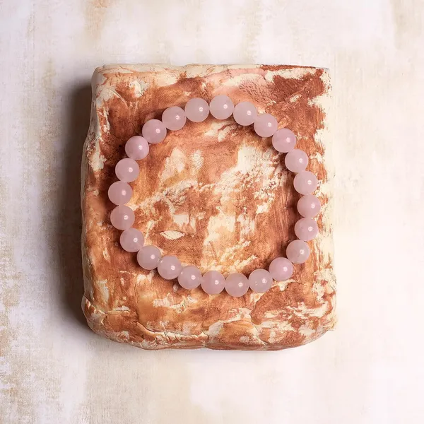 Premium_Rose_Quartz_Bracelet_For_Unisex_|100%_Natural_Pink_Gemstone_Crystal_Beads_For_Love