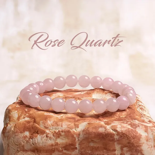 Premium_Rose_Quartz_Bracelet_For_Unisex_|100%_Natural_Pink_Gemstone_Crystal_Beads_For_Love