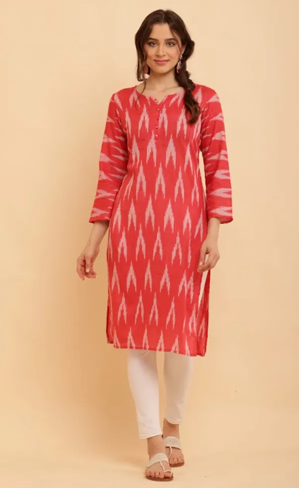Red_Cotton_Kurtas_For_Women