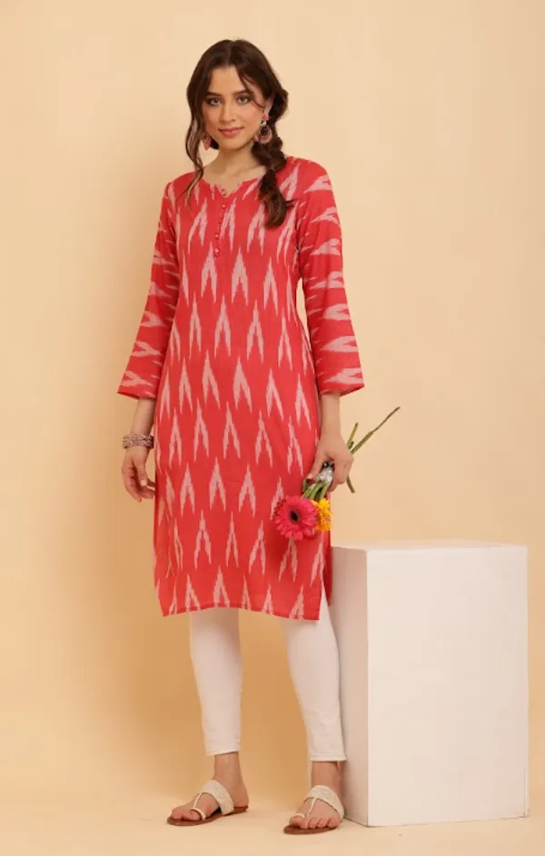 Red_Cotton_Kurtas_For_Women