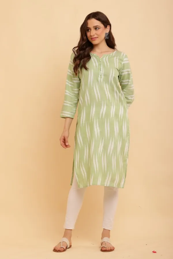 Green_Cotton_Kurtas_For_Women
